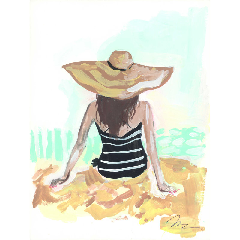 " Bathing Beauty I " Mixed Media Print, 48" H x 36" W