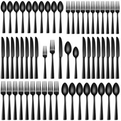 Ensemble de couverts 60 pièces, 60 pièces, couverts en acier inoxydable de qualité alimentaire pour 12 couverts polis miroir