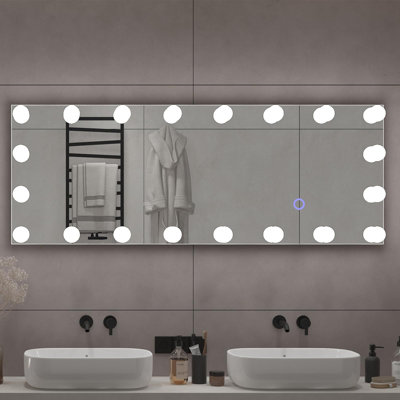 Miroir de plancher à ampoule