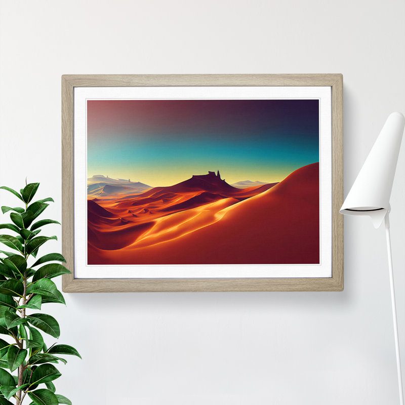 Charming Desert - Framed Print, 25cm H x 34cm W x 2cm D, Oak Framed