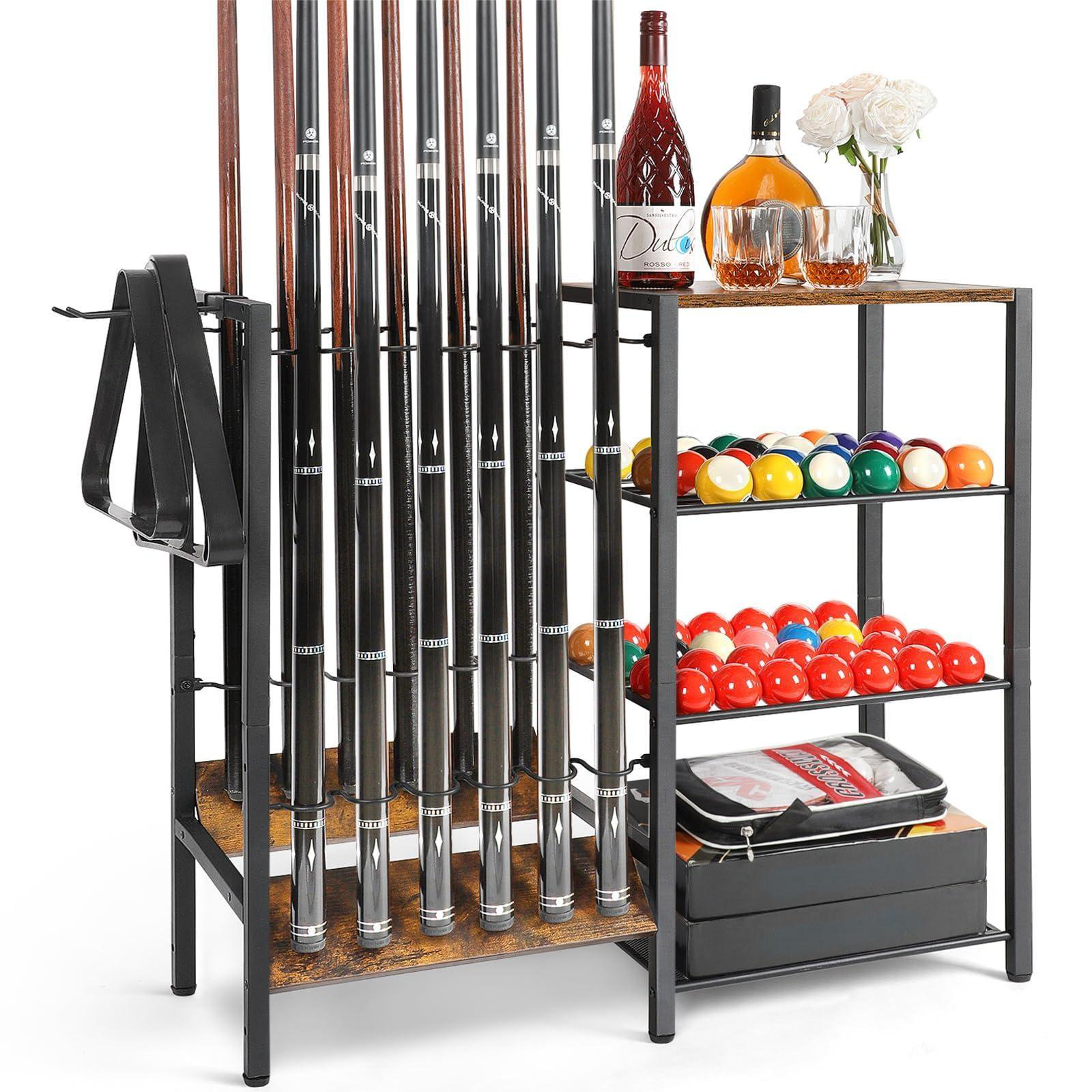 APPENIN WINTER PARK CORP Pool Stick Holder Floor Stand Up To 12 Cue ...