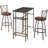 CuisinSmart Dining Table Set for 2, Kitchen Table with 2 Upholstered Bar Chairs, Counter Height Bar Kitchen Table Set with Storage Shelf, Kitchen Bar Table Set for Small Space, Apartment