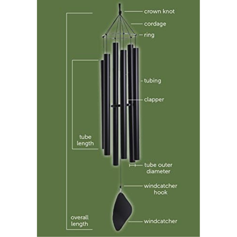 Black Aluminum 50" Aquarian Alto Wind Chime