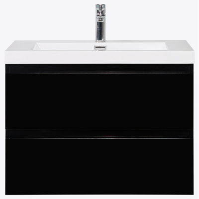 Meuble-lavabo flottant 30 po avec lavabo, rangement mural moderne pour salle de bain