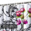 Rideau de douche imperméable à motif floral tulipe baroque avec 12 crochets-1589794988