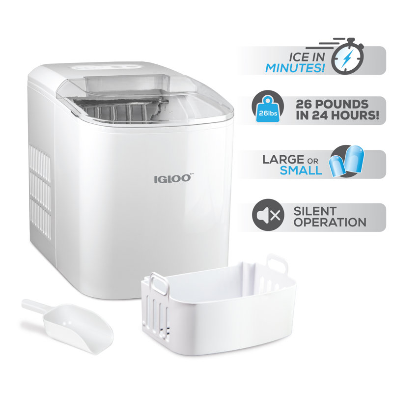 Compact White Portable Countertop Ice Maker Machine