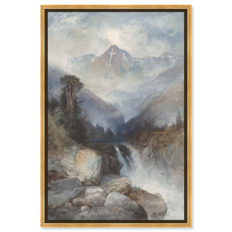 Art montagnard sur toile, montagne de la Sainte-Croix, par Art Remedy, Cadre doré, H 16 po x l 11 po