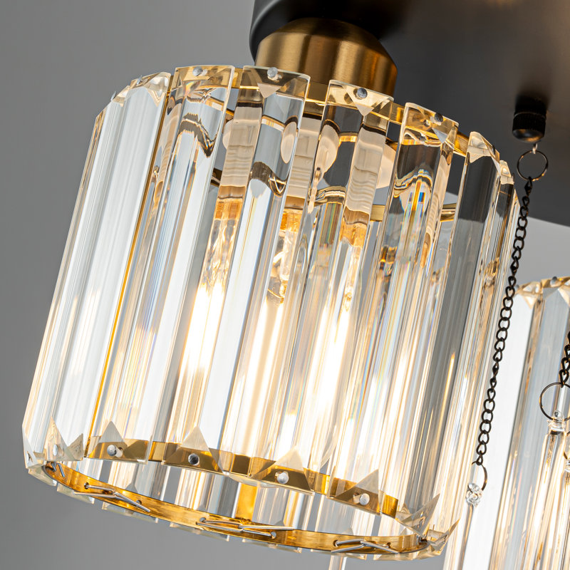 Plafonnier encastré en cristal 3 lumières Tiarra, Doré