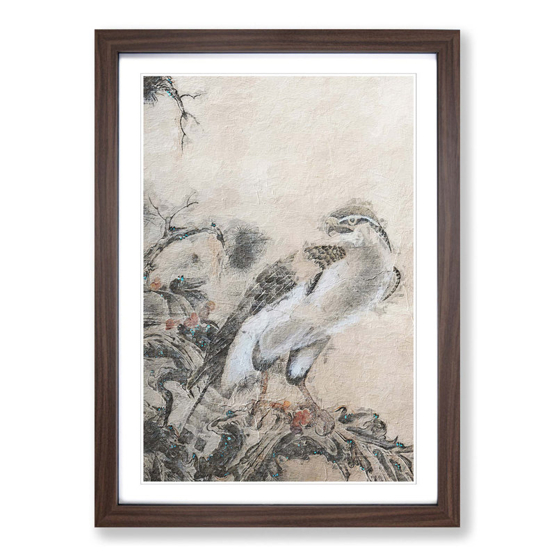 Eagle by Lang Shining - Picture Frame Painting Print, Walnut Framed, 65cm H x 48cm W x 2cm D