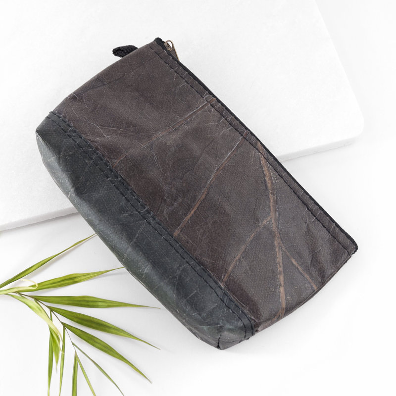 Yuliya Leather Carry Bag, Pebble Black