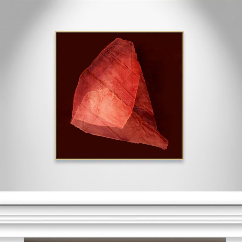 Fragmented Earth in Paper Layers II Print by , 37.5'' W x 37.5'' H, Natural Floater