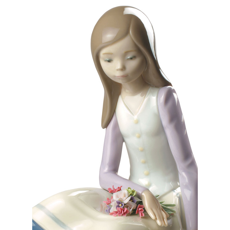 Contemplative Young Girl Figurine