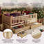 Lit de jour convertible simple avec rails de sécurité et tiroirs de rangement - Se divise en 2 lits de sol indépendants, structure de lit pour enfant peu encombrante-1082127706