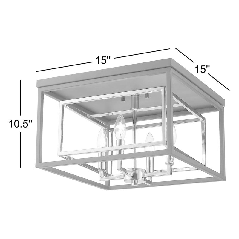 Goulart Flush Mount, Chrome/Matte Black