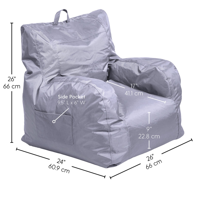 Cali Little Bear Bean Bag, Big, Gray Nylon