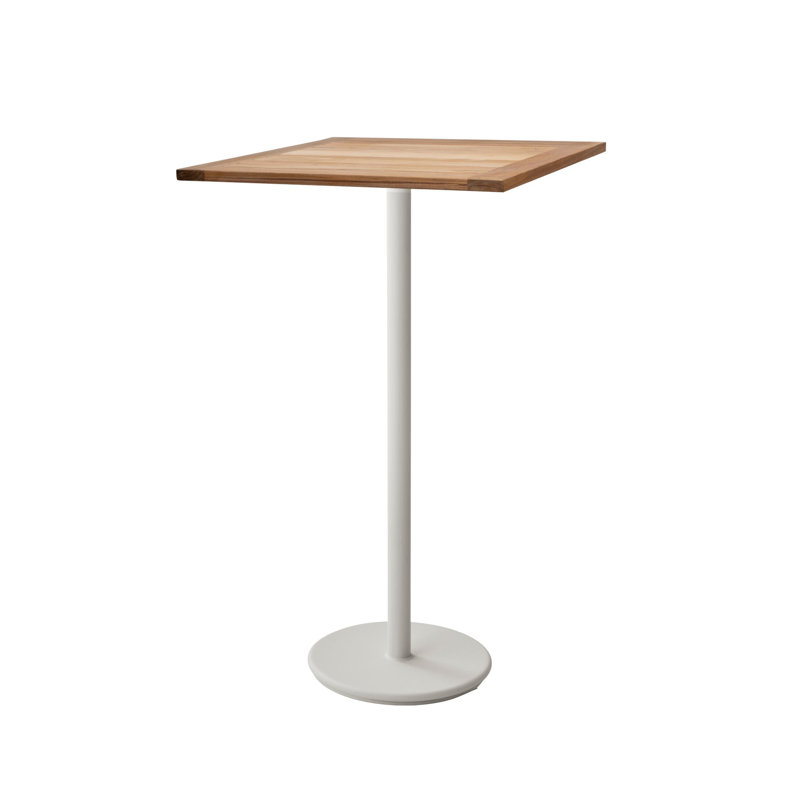 Go Outdoor Square Teak Bar Table, Lava Gray, 29.6" L x 29.6" H x 41" H