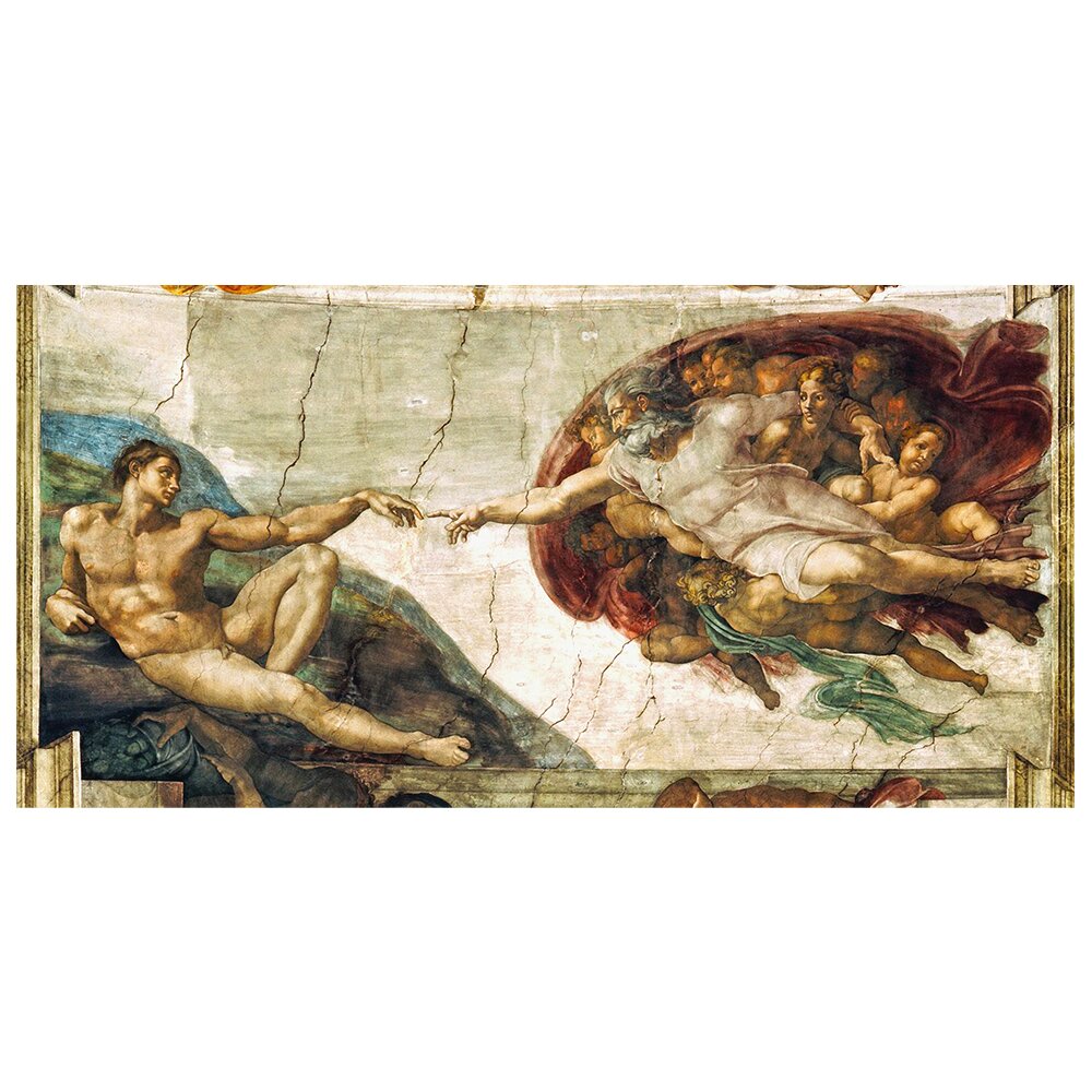 Leinwandbild Die Schöpfung von Adam von Michelangelo