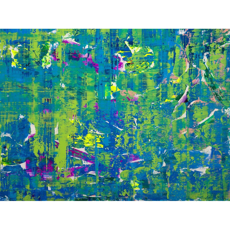 48 par Drew Gaffney - Peinture, H 25,25 po x l 31,25 po, Papier avec cadre noir
