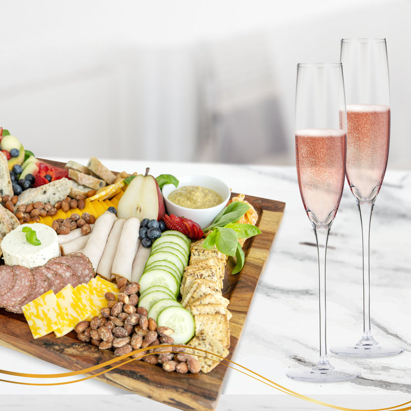 Luxurious Lead-Free Crystal Champagne Flutes Set of 6
