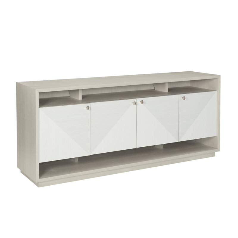 Axiom 72'' White and Gray Media Console with Cabinet