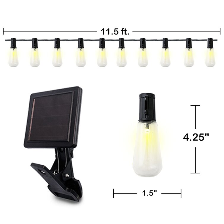 20 ft. 10 Bulb Outdoor Solar String Lights