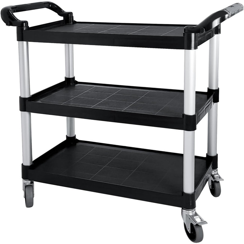 Utility Carts with Wheels Large Size Rolling Cart with Wheels Heavy Duty 600 LBS Food Cart with Lockable Wheels and Hammer