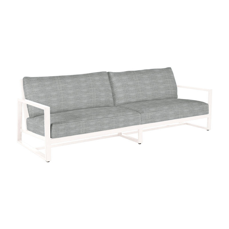 Avondale Aluminum Sofa - Chalk, No Welt, Chalk, Intermix Indigo