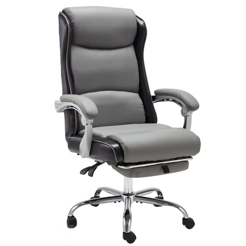 Fauteuil de direction Inbox Zero Office avec hauteur et angle réglables, Gris