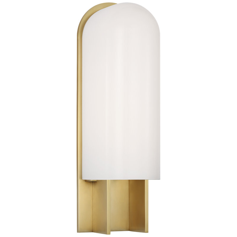 Kelly Wearstler 1 - Light LED Flush Mounted Sconce, 14" H x 4.5" W x 4" D, Antique-Burnished Brass