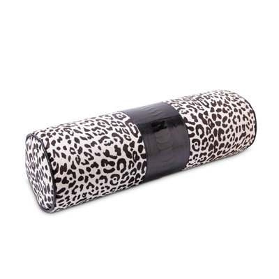 Kenya - Snow Leopard / Black Ostrich Shin Bolster Pillow