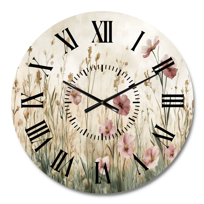 Horloge murale Poppy Field Whisper I - Cottage, Petit