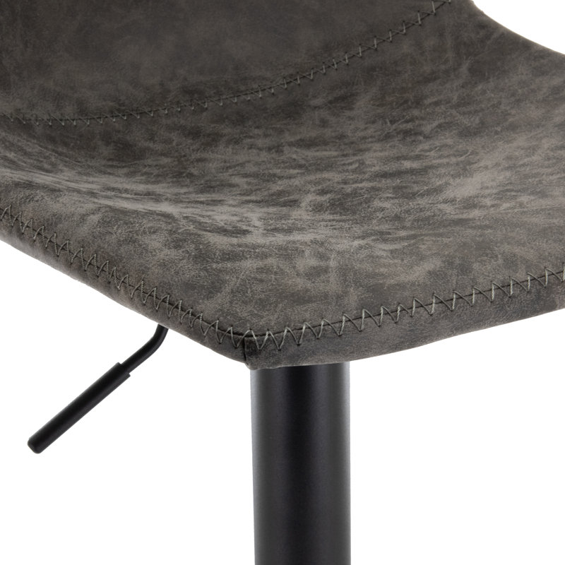 Maximilian Modern Adjustable Swivel Bar Stool – PU Leather Seat with Footrest & Iron Base – 360° Rotation, Counter & Bar Height Chair for Kitchen Island, Home Bar, Pub, Dining Room