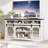 65 Inch TV Stand With Led Light With Glass Barn Doors & Adjustable Shelves-1508018311