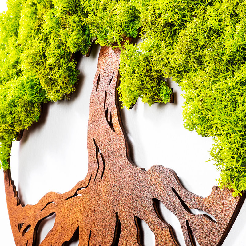 Handmade Decorative Wall Accessory, Green Moss, 17.3 x 0.4 x 17.3 inches | 100% MDF with 0.24-inch Thickness | Unique Color Variations for Distinctive Home Decor | Perfect for Living Room & Bedroom Accent