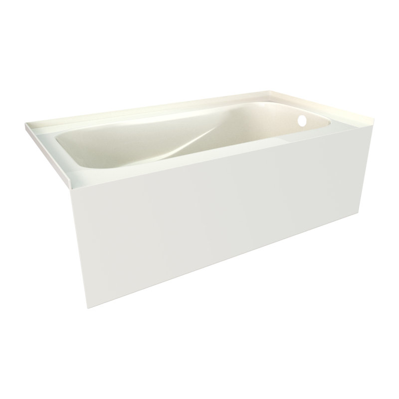 60'' x 30'' Soaking Acrylic Bathtub, Right, Biscuit
