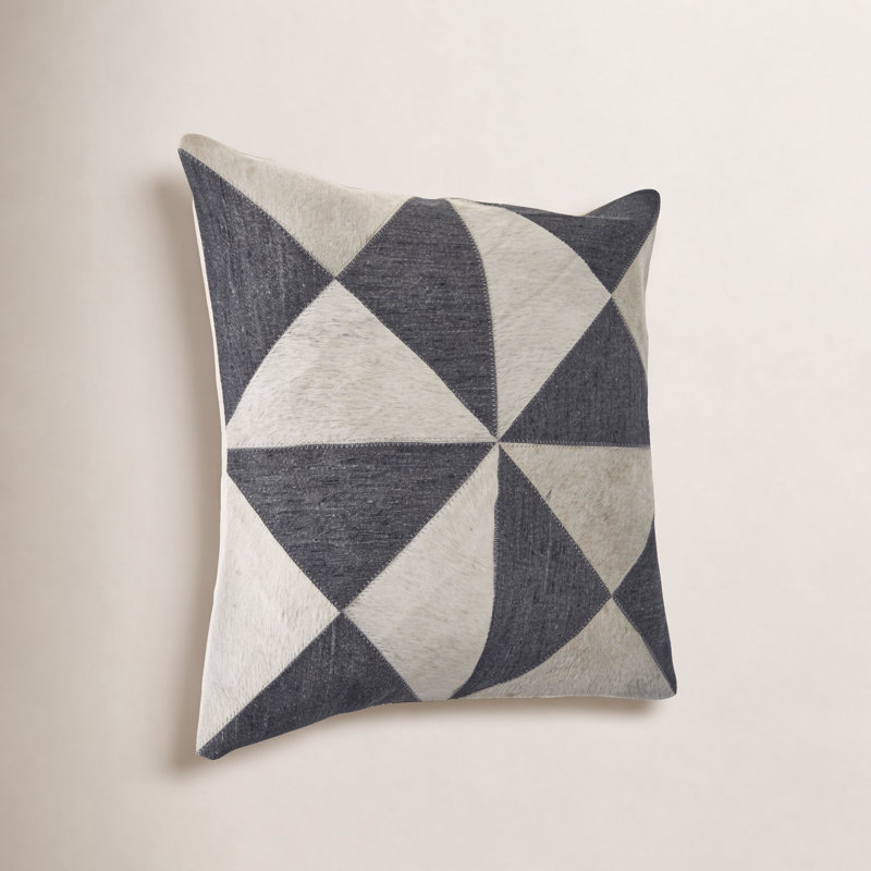 Thais Textured Throw Pillow, Polyfill, Ivory & Black