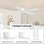 Ventilateur de plafond encastré avec moteur à courant continu et pales en bois massif 48 pouces Milan avec télécommande, Milan-1234261039-1235038691-1235038703