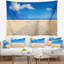Tapisserie de mer mer et mer avec de plancher en bois-28501850