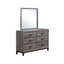 Commode 5 tiroirs avec poignées en bois patiné et mat