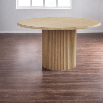 Modern Wood Dining Table, Metal Base, Farmhouse Style, Perfect For Kitchen