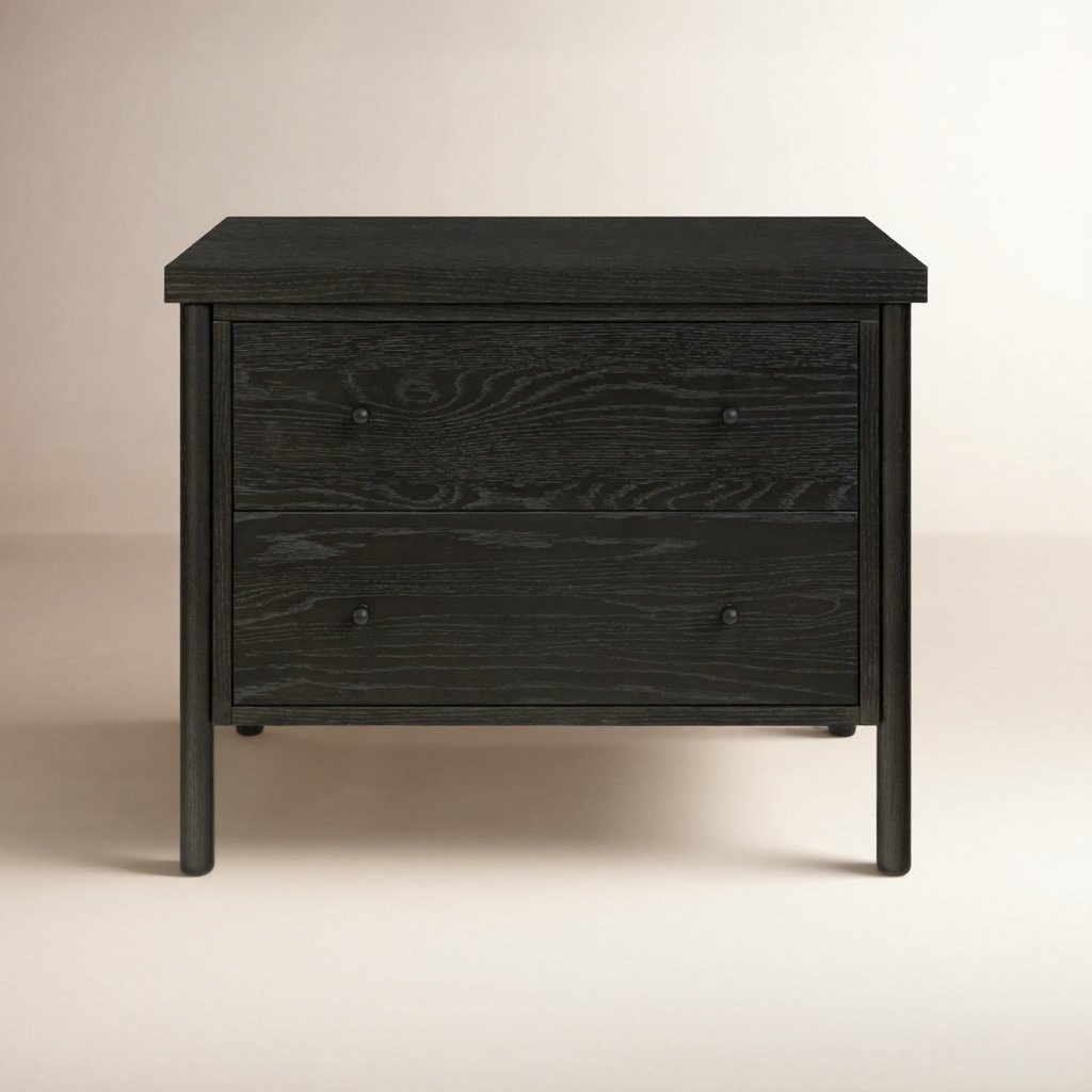 Linda Oak Nightstand, Ebony Oak