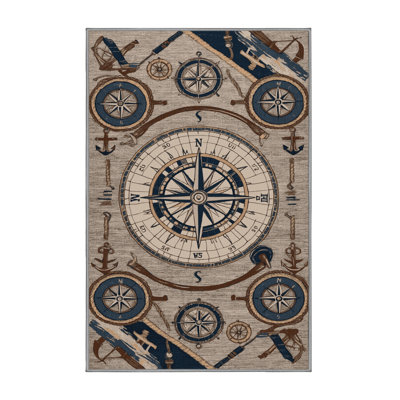 Machine Washable Transportation Gray Area Rug