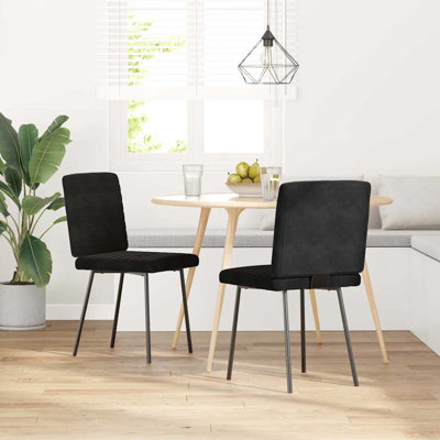  Dining Chairs 2 Pcs Black Velvet