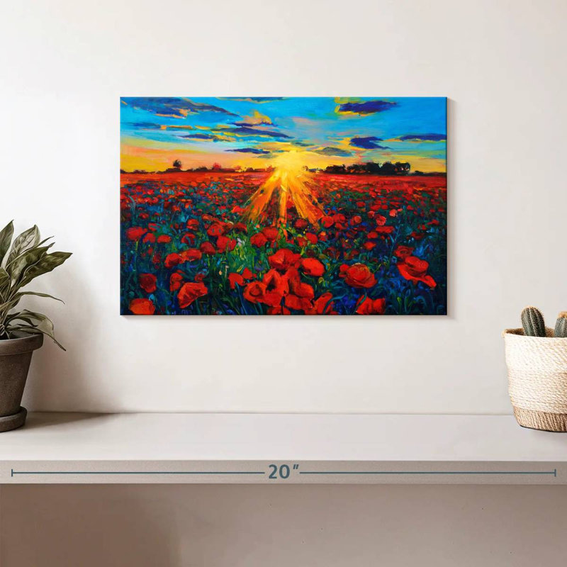 Alvord Poppy Field Golden Hour, H 8 po x l 12 po