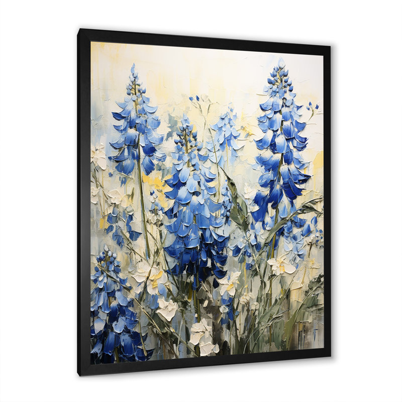 «Blue Bonnets Tranquility VII - Blue Bonnets», reproduction d'art sur toile FDP107212, H 44 po x l 34 po x P 1,5 po, Noir