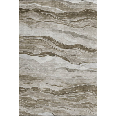 Premium Machine Washable Alijah AMF1246 Stripes Rug