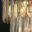 Lustre de salle à manger à 4 niveaux en verre ondulé, 16 lumières à intensité variable