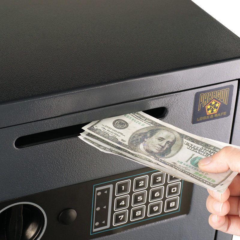 Paragon Safes Electronic Safe Deposit Box - Drop Safe with Digital Keypad and 2 Manual Override Keys
