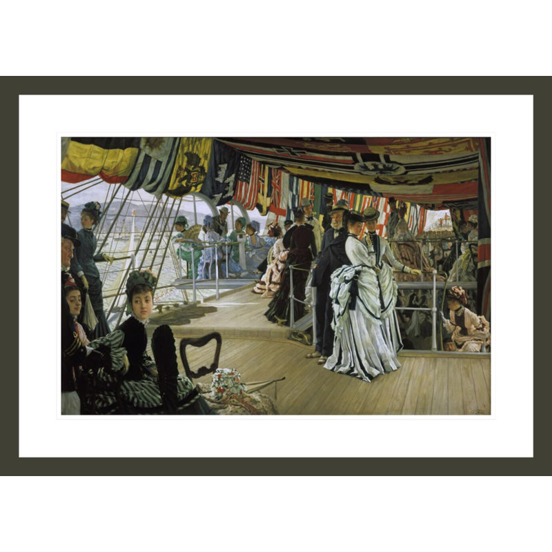 «The Ball on Shipboard» par James Tissot - Estampe numérique encadrée, H 21,39 po x l 29,5 po