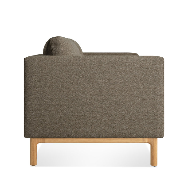 Guide Sofa, 31" H x 96" W x 36" D, White Oak, Coffee Velvet Polyester Blend